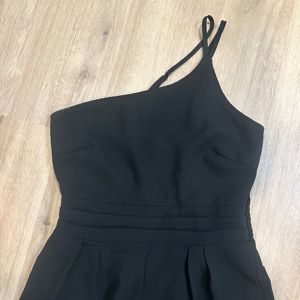 PRETTYGARDEN Jumpsuit Women Size M Black One Shoulder Wide Leg Elegant Formal - Picture 10 of 16